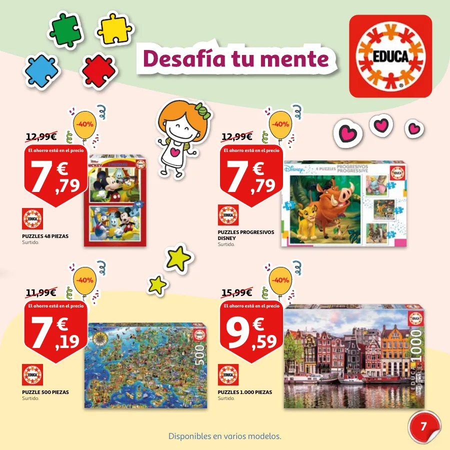 Número de página 7 del folleto promocional de la tienda Alcampo - Día del Niño Celébralo cada día - fecha de vigencia: desde15.04 bis 26.04