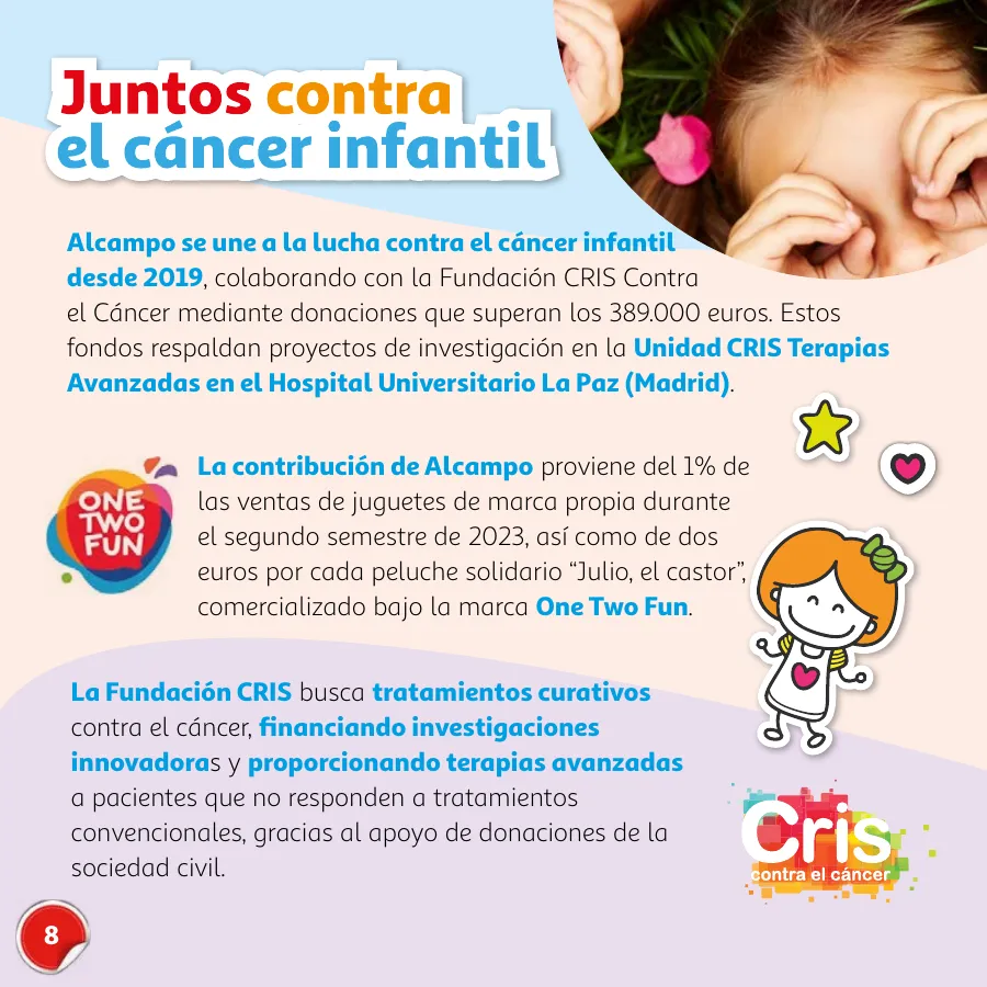 Número de página 8 del folleto promocional de la tienda Alcampo - Día del Niño Celébralo cada día - fecha de vigencia: desde15.04 bis 26.04