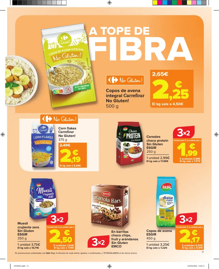 Número de página 11 del folleto promocional de la tienda Carrefour - Sin Gluten  - fecha de vigencia: desde12.04 bis 24.04