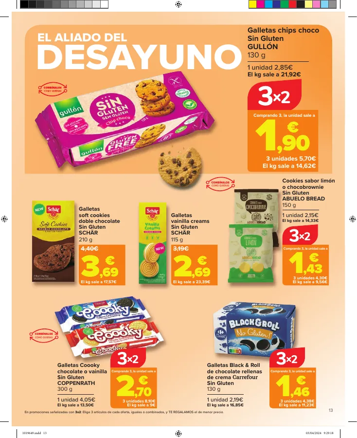 Número de página 13 del folleto promocional de la tienda Carrefour - Sin Gluten  - fecha de vigencia: desde12.04 bis 24.04