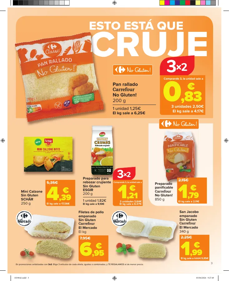 Número de página 3 del folleto promocional de la tienda Carrefour - Sin Gluten  - fecha de vigencia: desde12.04 bis 24.04