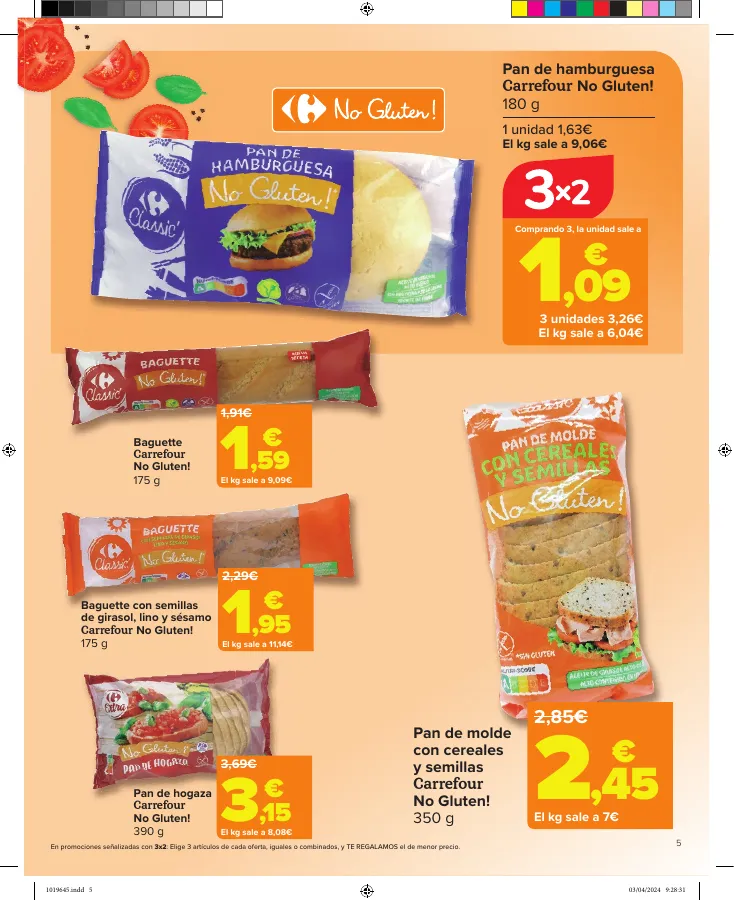 Número de página 5 del folleto promocional de la tienda Carrefour - Sin Gluten  - fecha de vigencia: desde12.04 bis 24.04