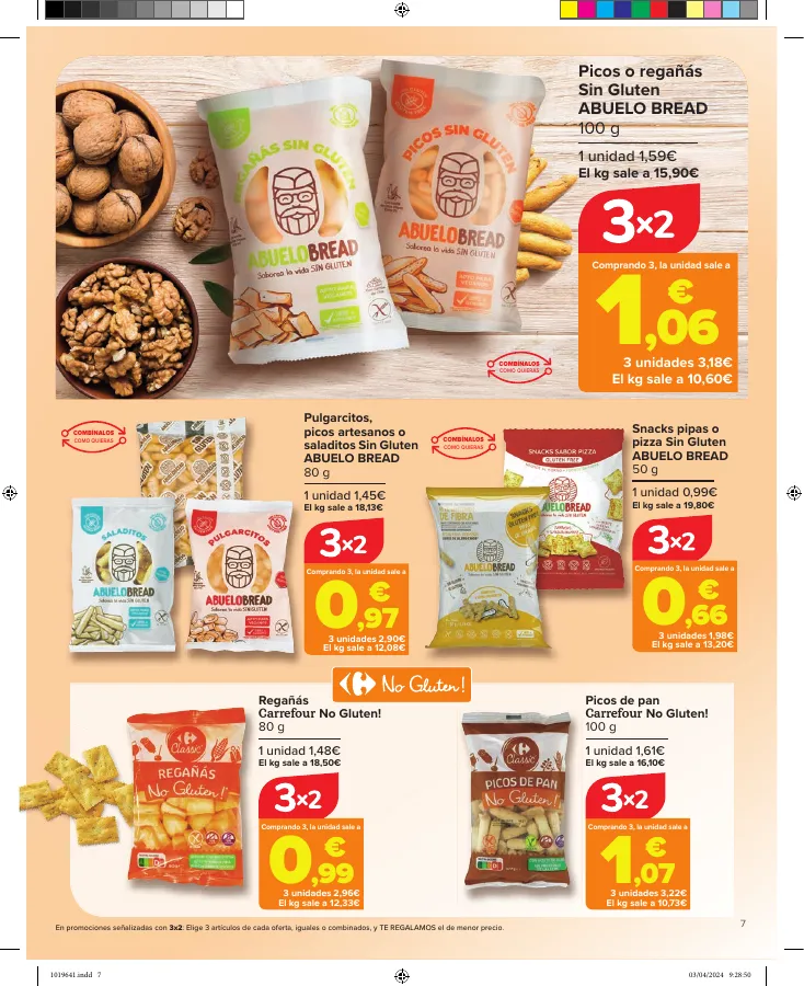 Número de página 7 del folleto promocional de la tienda Carrefour - Sin Gluten  - fecha de vigencia: desde12.04 bis 24.04