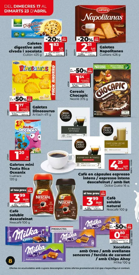 Número de página 8 del folleto promocional de la tienda Dia - Próximo Folleto - fecha de vigencia: desde17.04 bis 23.04