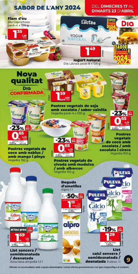 Número de página 9 del folleto promocional de la tienda Dia - Próximo Folleto - fecha de vigencia: desde17.04 bis 23.04