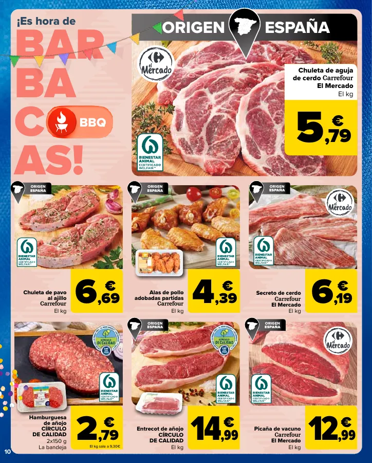 Número de página 10 del folleto promocional de la tienda Carrefour - 3x2 (Alimentación, Drogueria, Perfumeria y comida de animales)+CHOLLOS - fecha de vigencia: desde25.04 bis 09.05