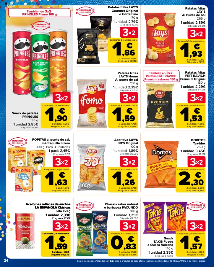 Número de página 24 del folleto promocional de la tienda Carrefour - 3x2 (Alimentación, Drogueria, Perfumeria y comida de animales)+CHOLLOS - fecha de vigencia: desde25.04 bis 09.05