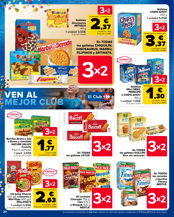 Número de página 30 del folleto promocional de la tienda Carrefour - 3x2 (Alimentación, Drogueria, Perfumeria y comida de animales)+CHOLLOS - fecha de vigencia: desde25.04 bis 09.05