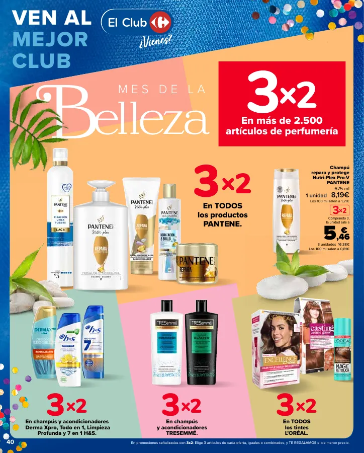 Número de página 40 del folleto promocional de la tienda Carrefour - 3x2 (Alimentación, Drogueria, Perfumeria y comida de animales)+CHOLLOS - fecha de vigencia: desde25.04 bis 09.05