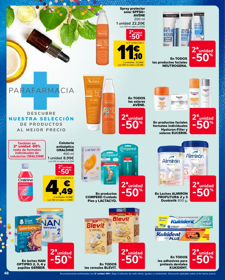 Número de página 48 del folleto promocional de la tienda Carrefour - 3x2 (Alimentación, Drogueria, Perfumeria y comida de animales)+CHOLLOS - fecha de vigencia: desde25.04 bis 09.05