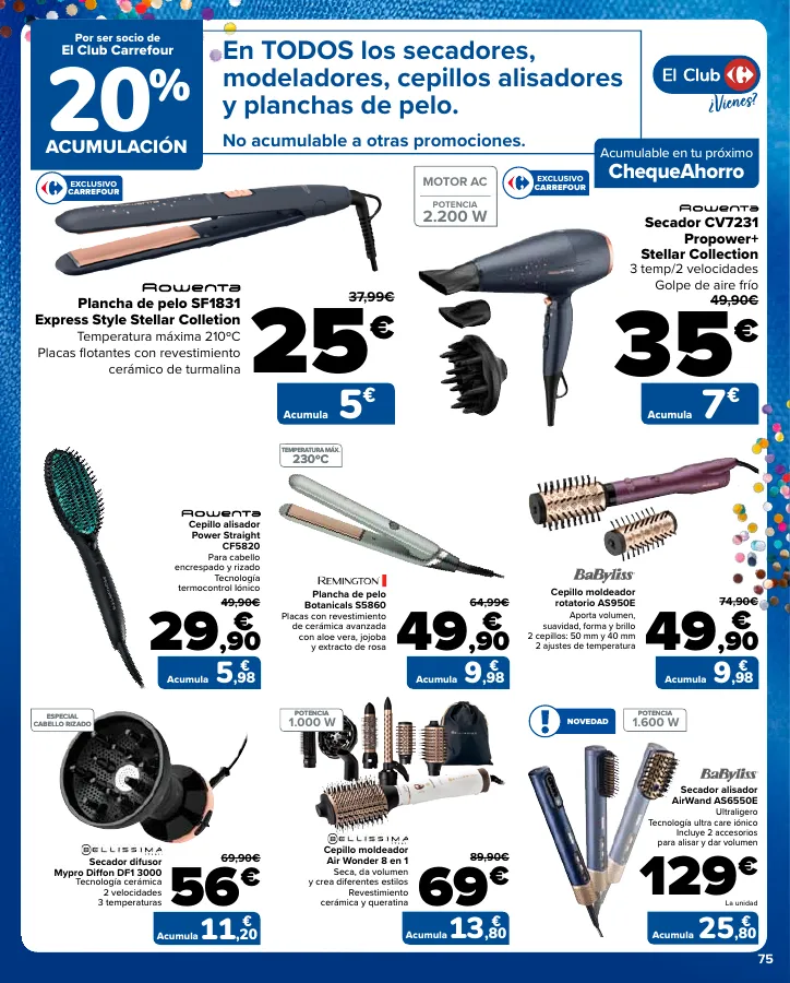 Número de página 75 del folleto promocional de la tienda Carrefour - 3x2 (Alimentación, Drogueria, Perfumeria y comida de animales)+CHOLLOS - fecha de vigencia: desde25.04 bis 09.05