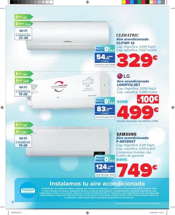 Número de página 2 del folleto promocional de la tienda Carrefour - AIRE ACONDICIONADO Y VENTILACION  - fecha de vigencia: desde25.04 bis 23.05