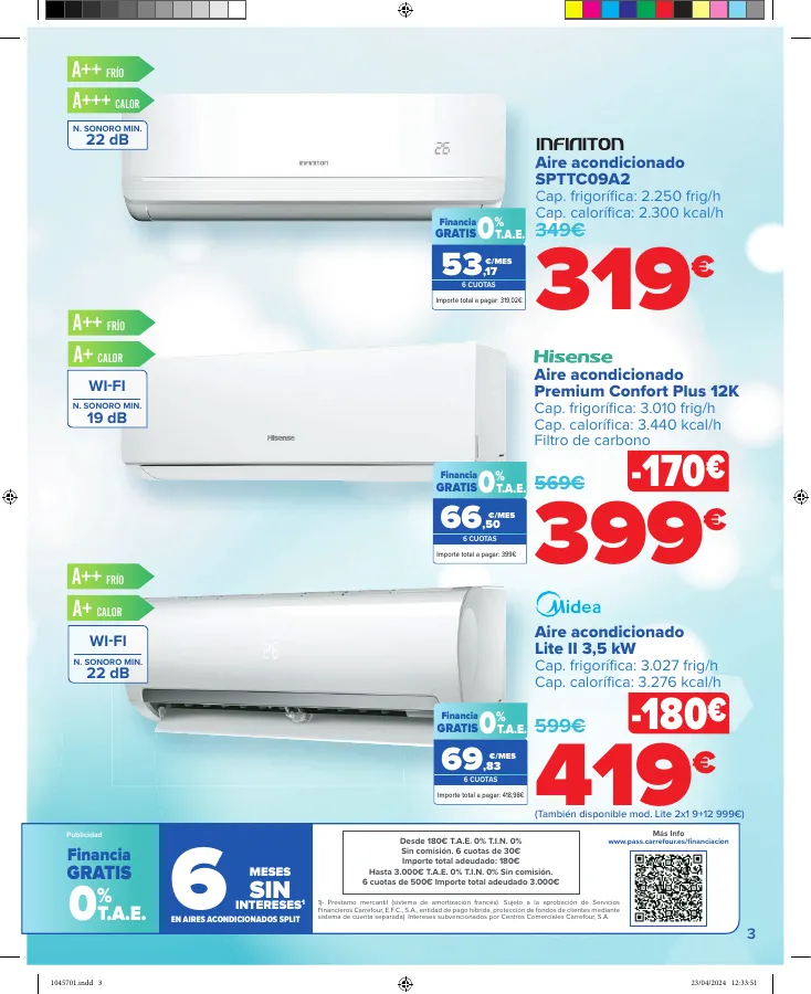 Número de página 3 del folleto promocional de la tienda Carrefour - AIRE ACONDICIONADO Y VENTILACION  - fecha de vigencia: desde25.04 bis 23.05