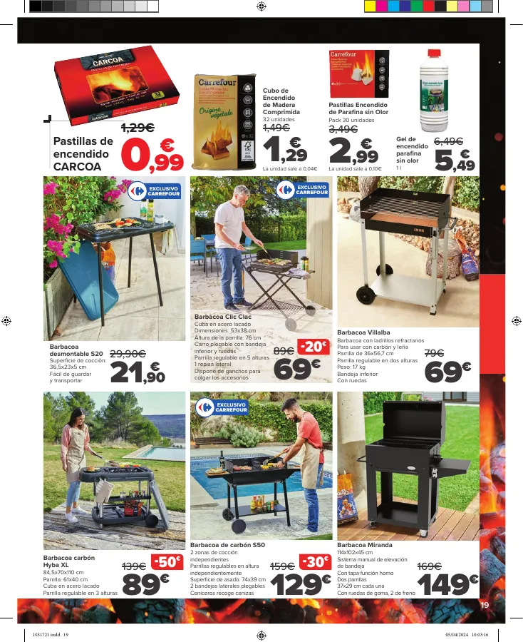 Número de página 19 del folleto promocional de la tienda Carrefour - JARDIN (Conjuntos jardín, sillas playa, piscinas, plantas y barbacoas) - fecha de vigencia: desde18.04 bis 16.05