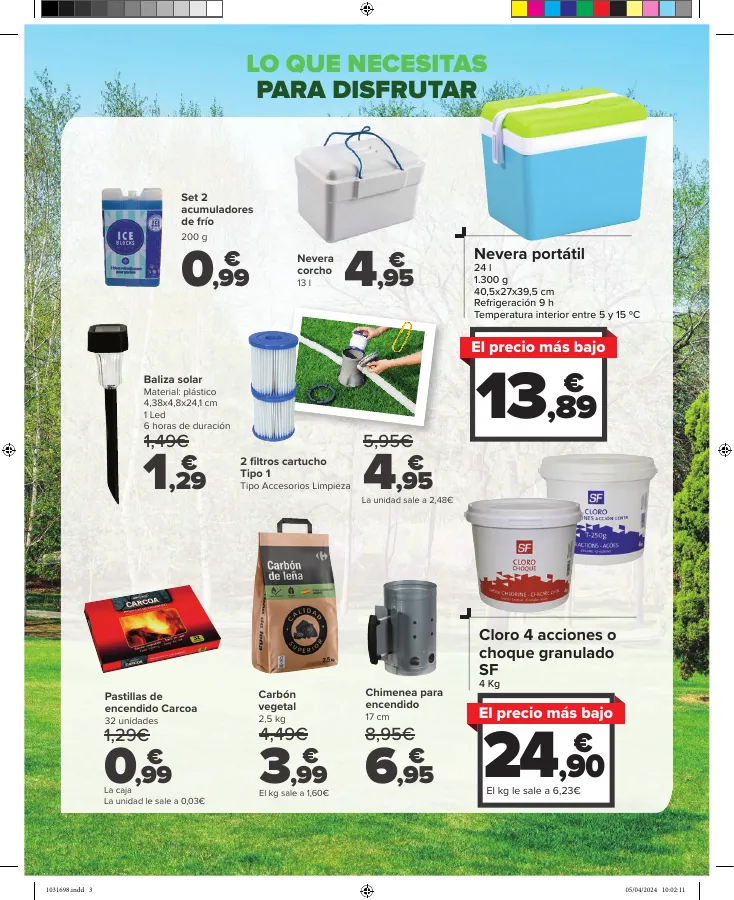 Número de página 3 del folleto promocional de la tienda Carrefour - JARDIN (Conjuntos jardín, sillas playa, piscinas, plantas y barbacoas) - fecha de vigencia: desde18.04 bis 16.05