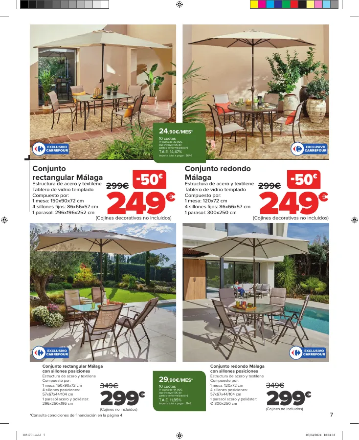 Número de página 7 del folleto promocional de la tienda Carrefour - JARDIN (Conjuntos jardín, sillas playa, piscinas, plantas y barbacoas) - fecha de vigencia: desde18.04 bis 16.05