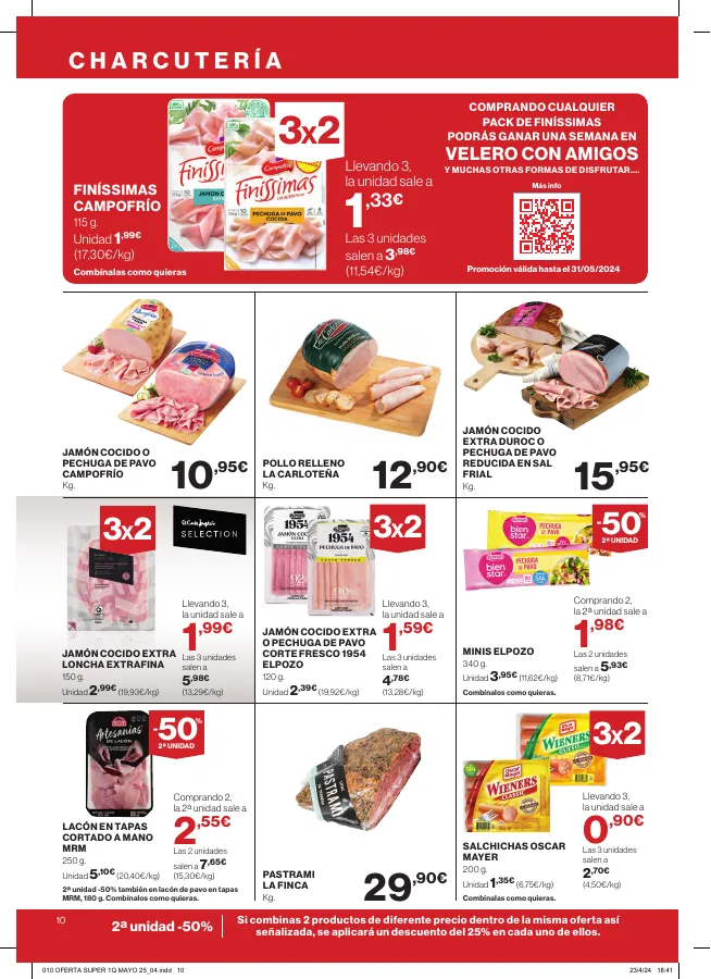 Número de página 10 del folleto promocional de la tienda Hipercor - Buenos percios a diario 3x2 en miles de productios - fecha de vigencia: desde25.04 bis 08.05