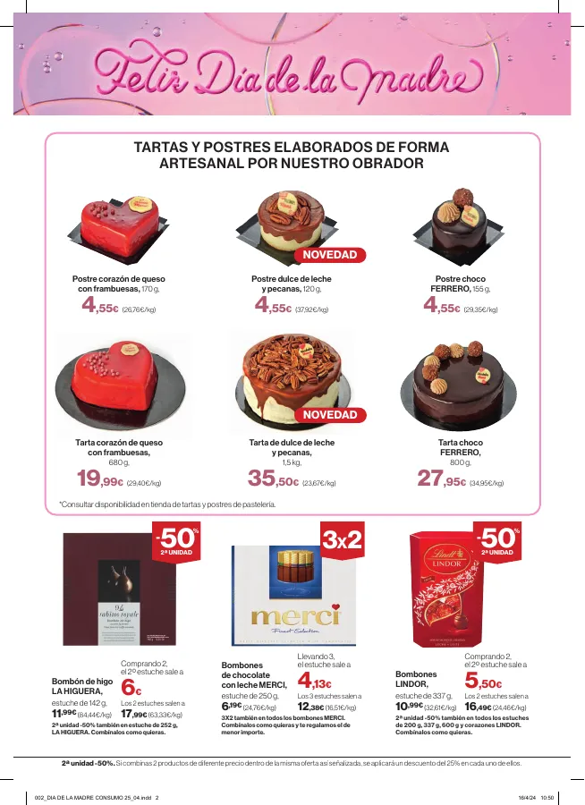 Número de página 2 del folleto promocional de la tienda Hipercor - Felis dia de la madie - fecha de vigencia: desde25.04 bis 05.05