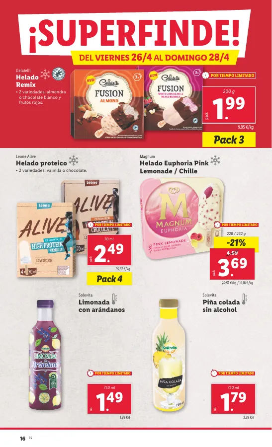 Número de página 16 del folleto promocional de la tienda Lidl - Super ofertas  - fecha de vigencia: desde22.04 bis 28.04