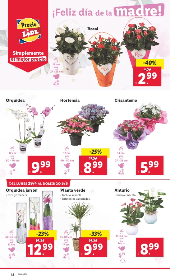 Número de página 12 del folleto promocional de la tienda Lidl - Bajamos los precios ermanentemente - fecha de vigencia: desde29.04 bis 05.05