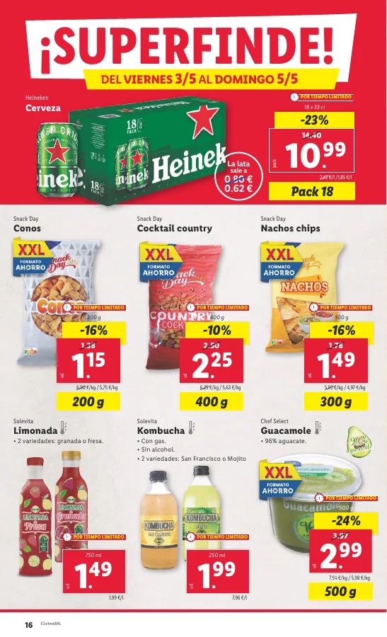 Número de página 16 del folleto promocional de la tienda Lidl - Bajamos los precios ermanentemente - fecha de vigencia: desde29.04 bis 05.05