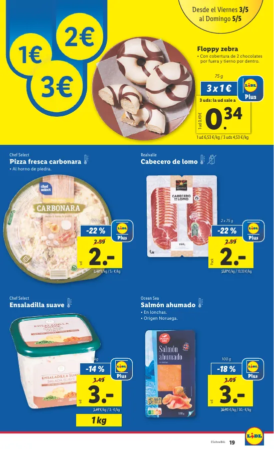 Número de página 19 del folleto promocional de la tienda Lidl - Bajamos los precios ermanentemente - fecha de vigencia: desde29.04 bis 05.05