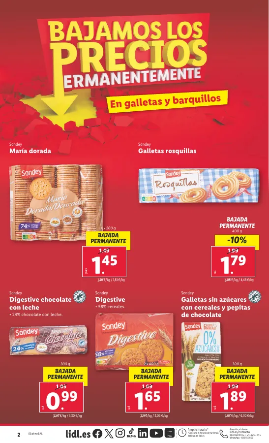 Número de página 2 del folleto promocional de la tienda Lidl - Bajamos los precios ermanentemente - fecha de vigencia: desde29.04 bis 05.05