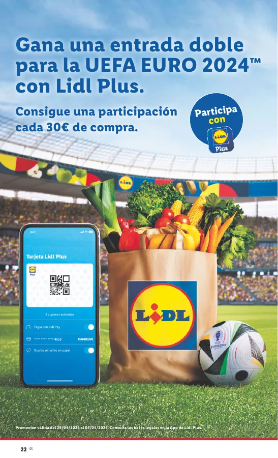 Número de página 22 del folleto promocional de la tienda Lidl - Bajamos los precios ermanentemente - fecha de vigencia: desde29.04 bis 05.05