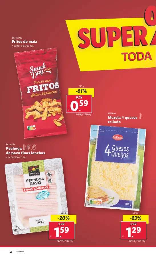 Número de página 4 del folleto promocional de la tienda Lidl - Bajamos los precios ermanentemente - fecha de vigencia: desde29.04 bis 05.05