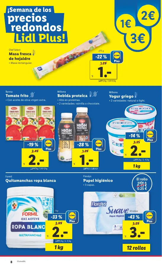 Número de página 8 del folleto promocional de la tienda Lidl - Bajamos los precios ermanentemente - fecha de vigencia: desde29.04 bis 05.05