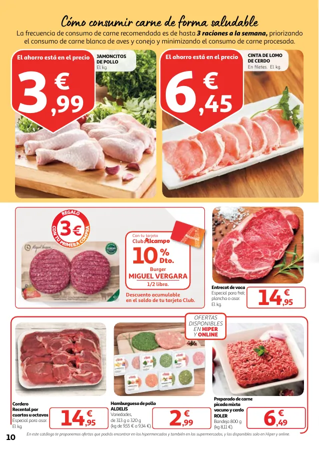 Número de página 10 del folleto promocional de la tienda Alcampo -  		Veggie y mucho más... a precios imbat... - fecha de vigencia: desde02.05 bis 15.05