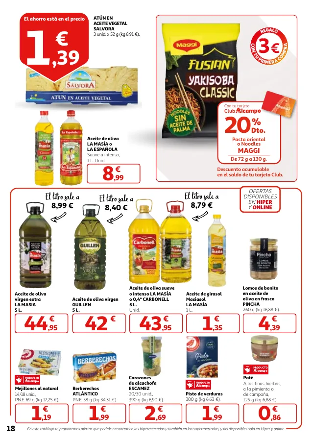 Número de página 18 del folleto promocional de la tienda Alcampo -  		Veggie y mucho más... a precios imbat... - fecha de vigencia: desde02.05 bis 15.05