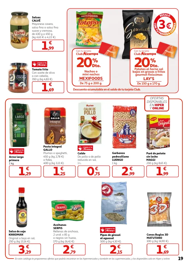 Número de página 19 del folleto promocional de la tienda Alcampo -  		Veggie y mucho más... a precios imbat... - fecha de vigencia: desde02.05 bis 15.05