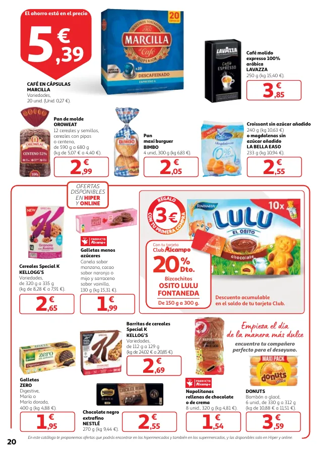 Número de página 20 del folleto promocional de la tienda Alcampo -  		Veggie y mucho más... a precios imbat... - fecha de vigencia: desde02.05 bis 15.05