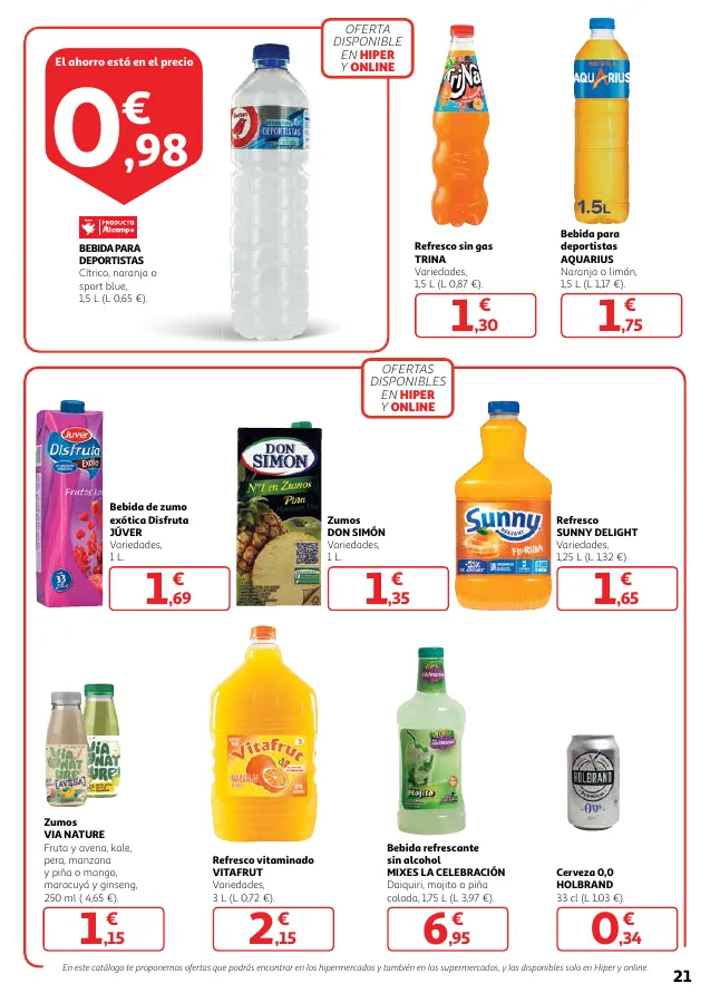 Número de página 21 del folleto promocional de la tienda Alcampo -  		Veggie y mucho más... a precios imbat... - fecha de vigencia: desde02.05 bis 15.05