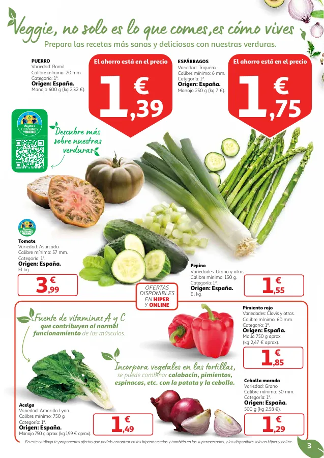 Número de página 3 del folleto promocional de la tienda Alcampo -  		Veggie y mucho más... a precios imbat... - fecha de vigencia: desde02.05 bis 15.05