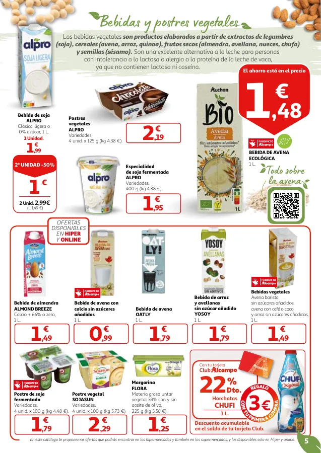 Número de página 5 del folleto promocional de la tienda Alcampo -  		Veggie y mucho más... a precios imbat... - fecha de vigencia: desde02.05 bis 15.05