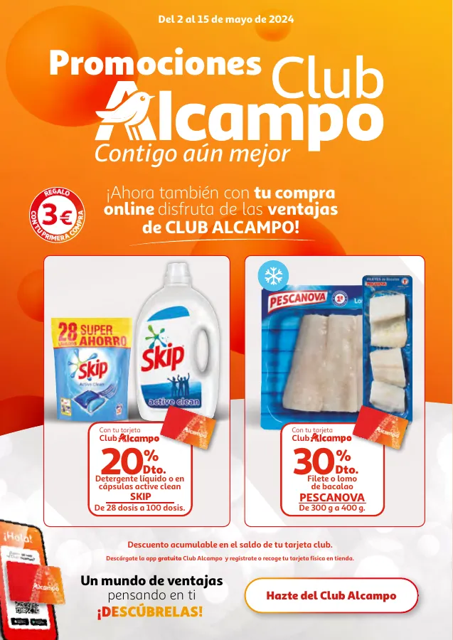 Número de página 1 del folleto promocional de la tienda Alcampo - Promociones Club Alcampo Contigo aún ... - fecha de vigencia: desde02.05 bis 15.05