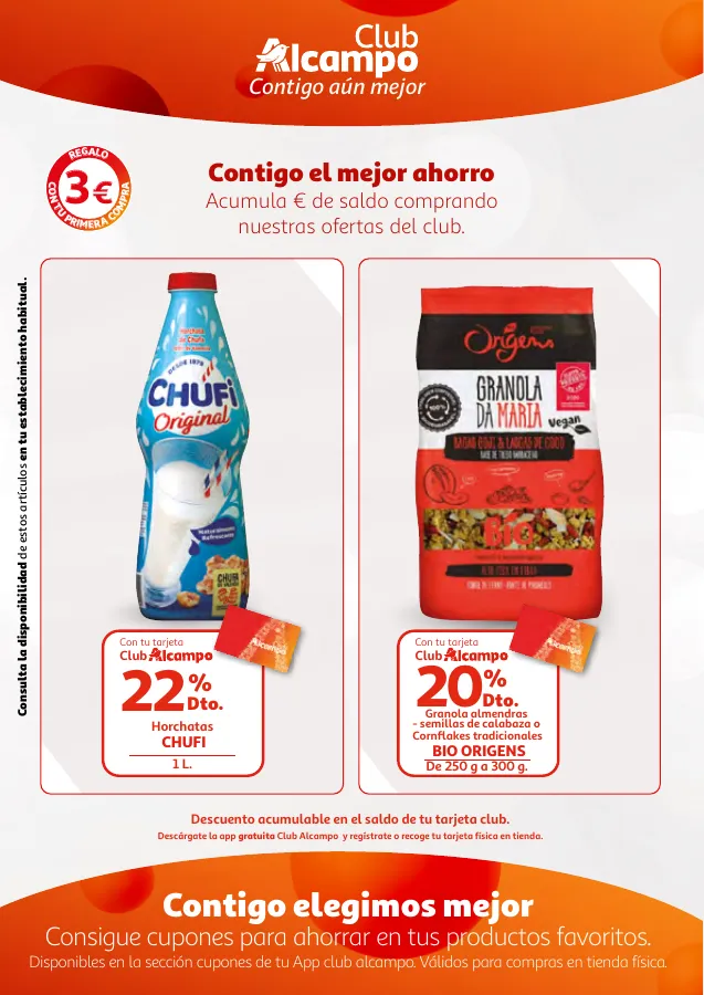 Número de página 26 del folleto promocional de la tienda Alcampo - Promociones Club Alcampo Contigo aún ... - fecha de vigencia: desde02.05 bis 15.05