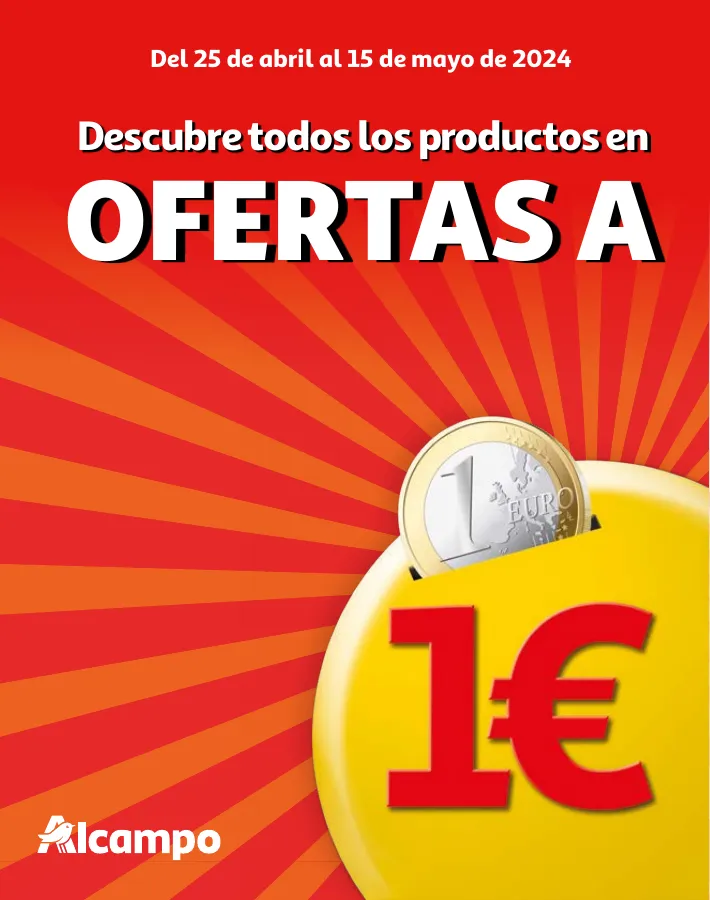 Número de página 1 del folleto promocional de la tienda Alcampo - Descubre todos los productos en ofert... - fecha de vigencia: desde25.04 bis 15.05