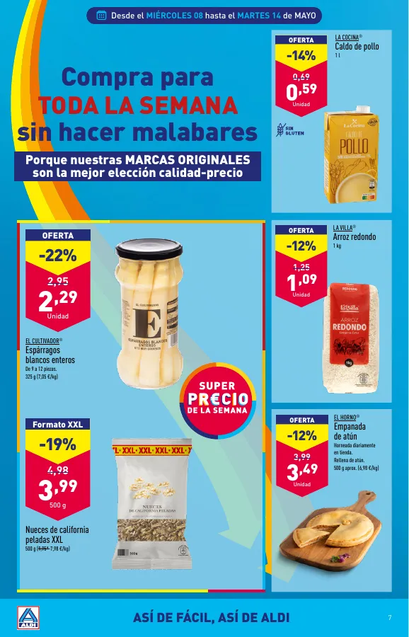 Número de página 7 del folleto promocional de la tienda Aldi - Muy frescas muy de aqui - fecha de vigencia: desde08.05 bis 14.05