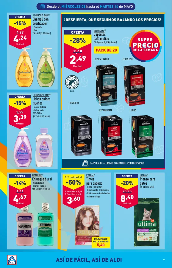 Número de página 9 del folleto promocional de la tienda Aldi - Muy frescas muy de aqui - fecha de vigencia: desde08.05 bis 14.05