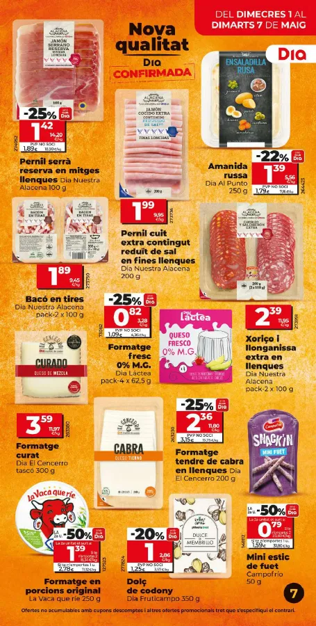 Número de página 7 del folleto promocional de la tienda Dia - Folleto Actual - fecha de vigencia: desde01.05 bis 07.05