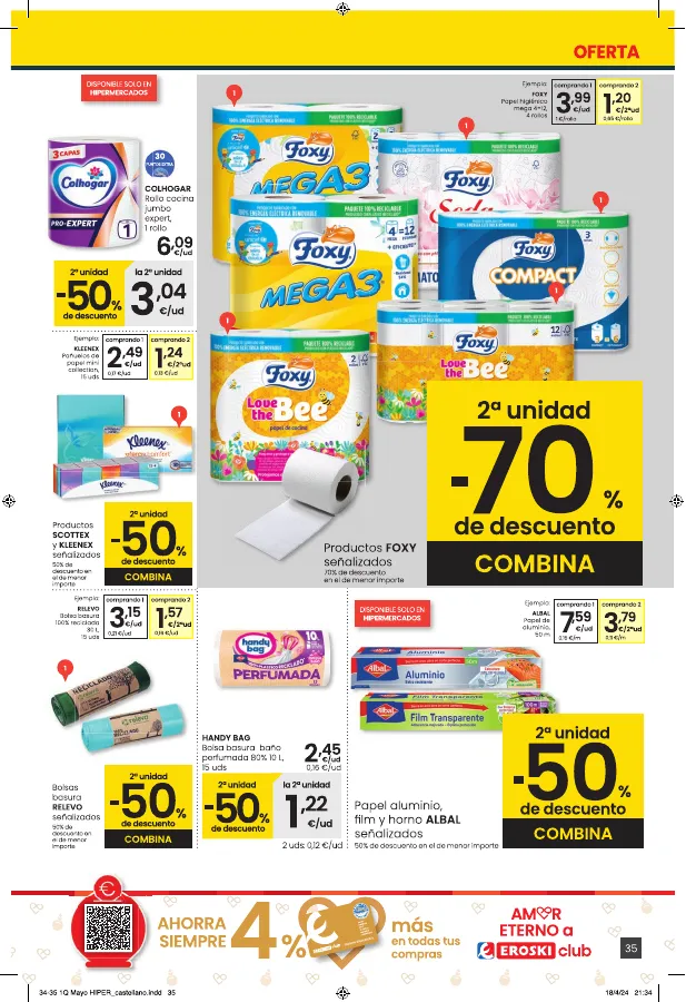 Número de página 35 del folleto promocional de la tienda Eroski - Hipermercado EROSKI - fecha de vigencia: desde03.05 bis 14.05