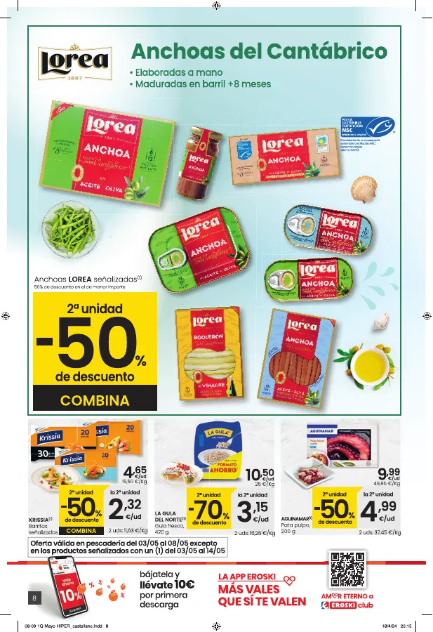 Número de página 8 del folleto promocional de la tienda Eroski - Hipermercado EROSKI - fecha de vigencia: desde03.05 bis 14.05