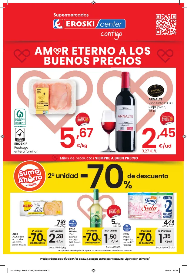 Número de página 1 del folleto promocional de la tienda Eroski - EROSKI center - fecha de vigencia: desde03.05 bis 14.05