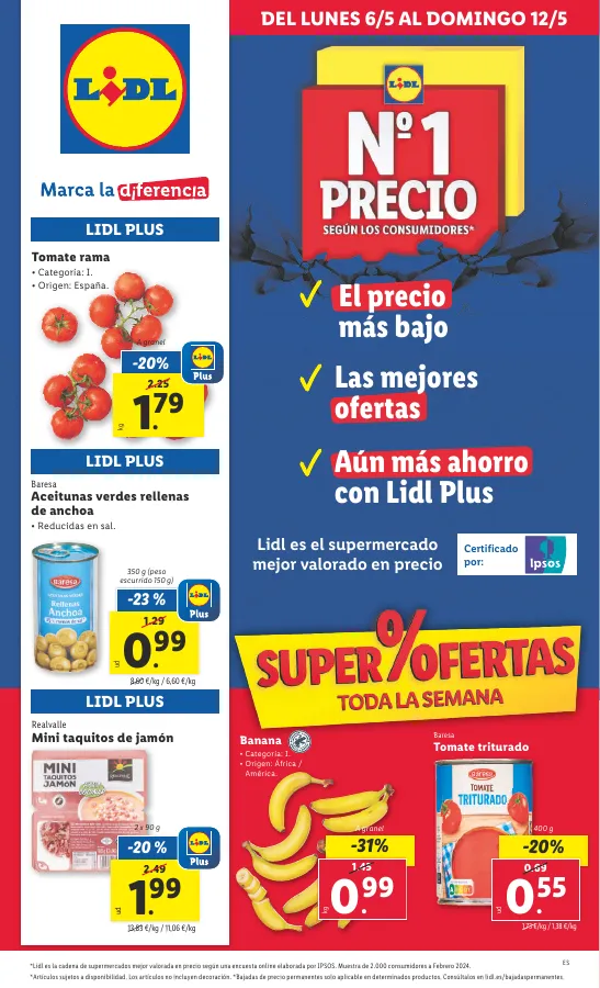 Número de página 1 del folleto promocional de la tienda Lidl - Marca la dferencja - fecha de vigencia: desde06.05 bis 12.05