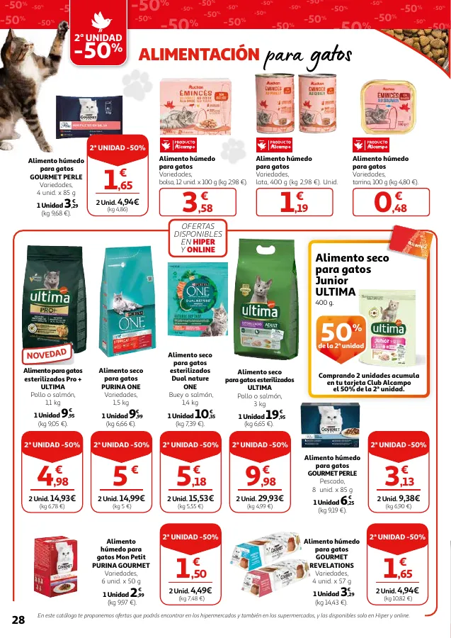 Número de página 28 del folleto promocional de la tienda Alcampo - 2 unidad -50% en una gran seleccion - fecha de vigencia: desde16.05 bis 29.05