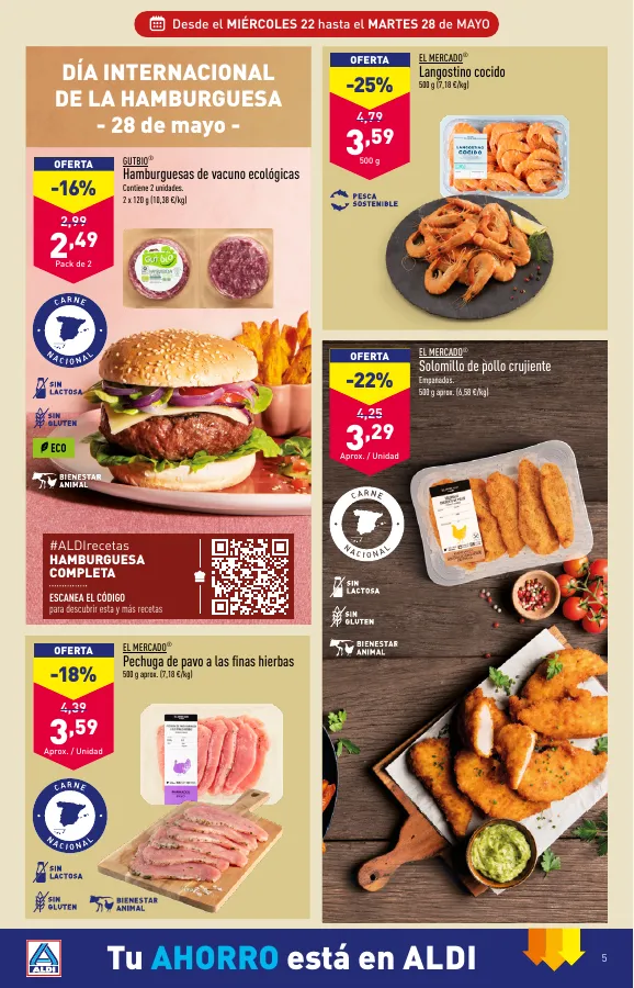 Número de página 5 del folleto promocional de la tienda Aldi - Folleto semanal Península  - fecha de vigencia: desde22.05 bis 28.05