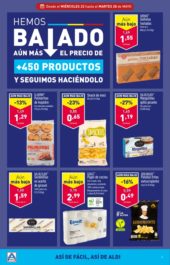 Número de página 6 del folleto promocional de la tienda Aldi - Folleto semanal Península  - fecha de vigencia: desde22.05 bis 28.05